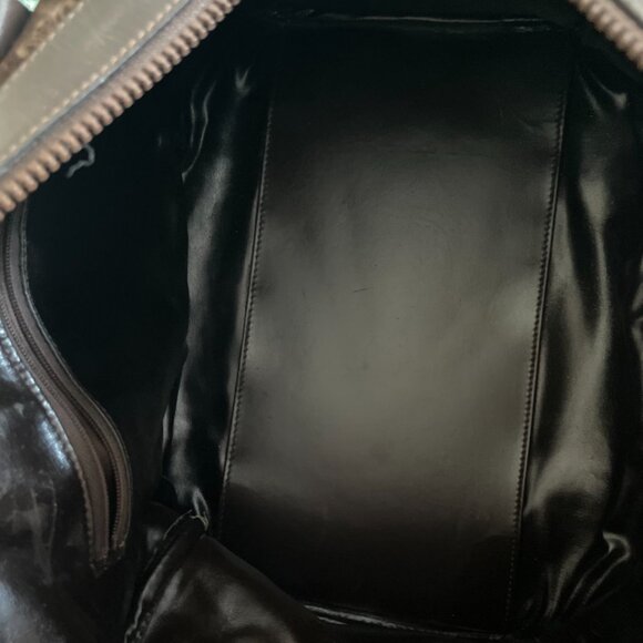 CELINE VINTAGE BOSTON BAG BROWN SUEDE WITH LOGO PRINT - Picture 7 of 7